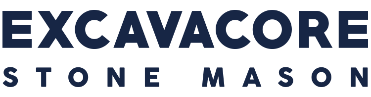 excavacore stone mason logo blue